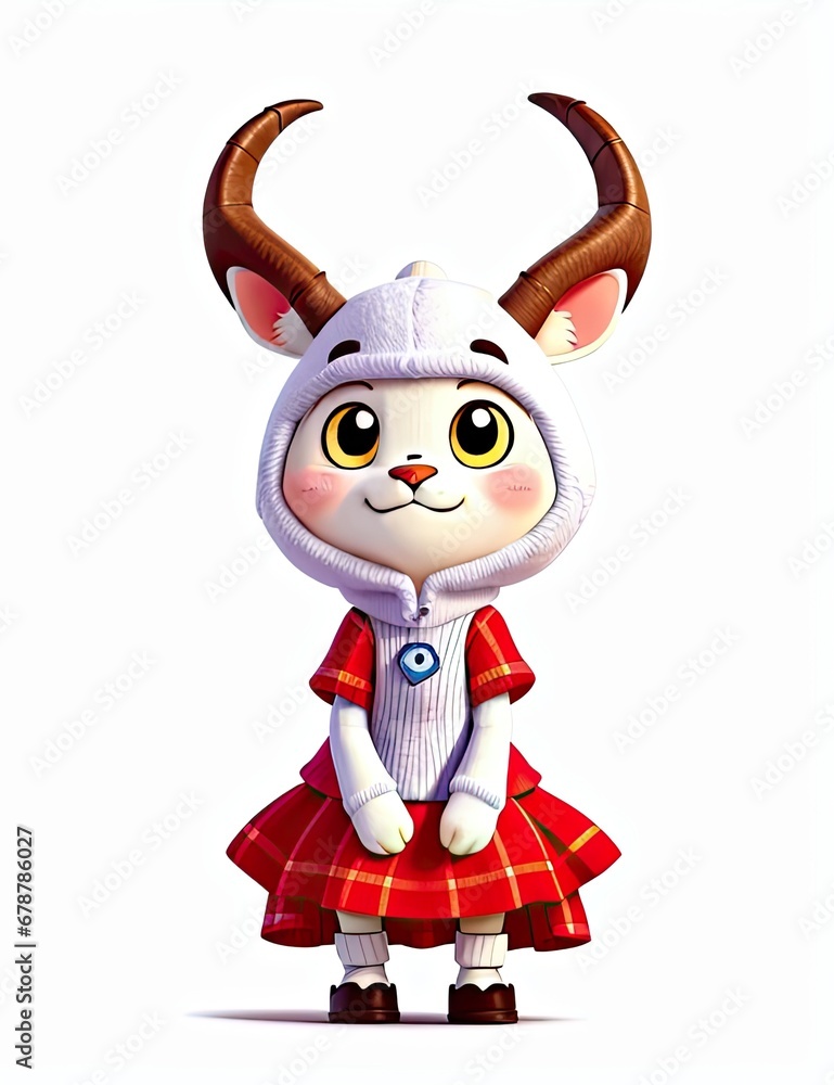 Cute kawaii cartoon character with horns. Isolated on white background.
Cute kawaii cartoon character with horns. Isolated on white background.