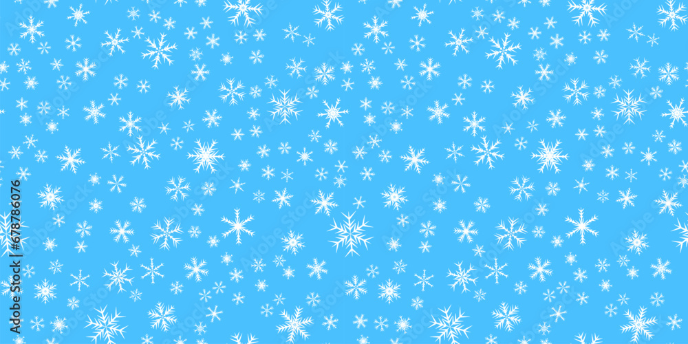 Snowflakes seamless pattern for Christmas holidays. Xmas snowflake ornament for winter holidays greeting card or wrapper. Christmas snowfall texture. Snowflakes seamless pattern for Christmas holidays. Xmas snowflake ornament for winter holidays greeting card or wrapper. Christmas snowfall texture.