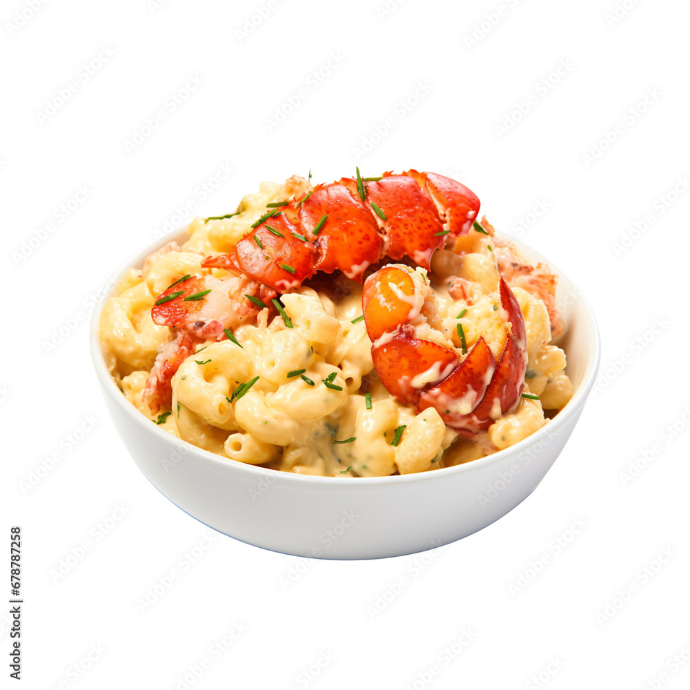 Lobster Mac and Cheese,isolated on white and transparent background Lobster Mac and Cheese,isolated on white and transparent background