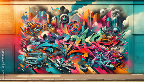 Urban Expression - Colorful Street Art Graffiti Background © Philipp