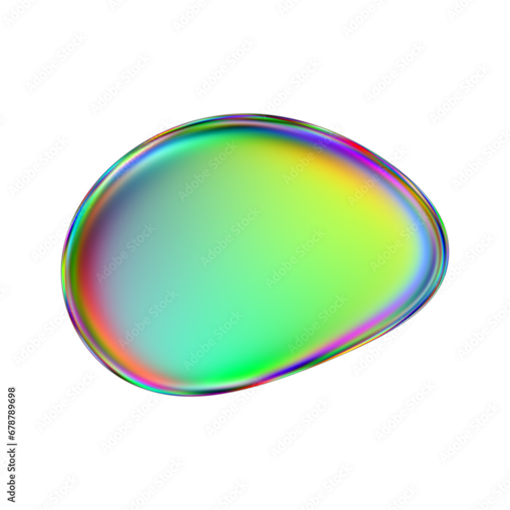 Iridescent blob shape. Abstract multicolor design element isolated on a transparent background. Iridescent blob shape. Abstract multicolor design element isolated on a transparent background.