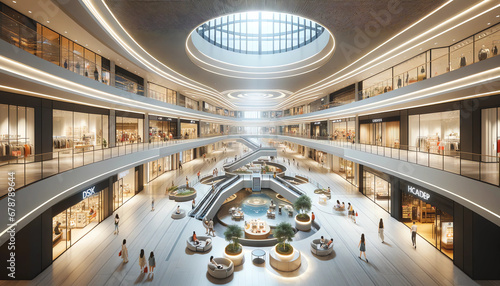 Vibrant Retail Hub: Shopping Mall Interior