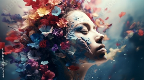 Double exposure: Where the spirit of humanity blooms amidst paintbrush dreams. © Khuram