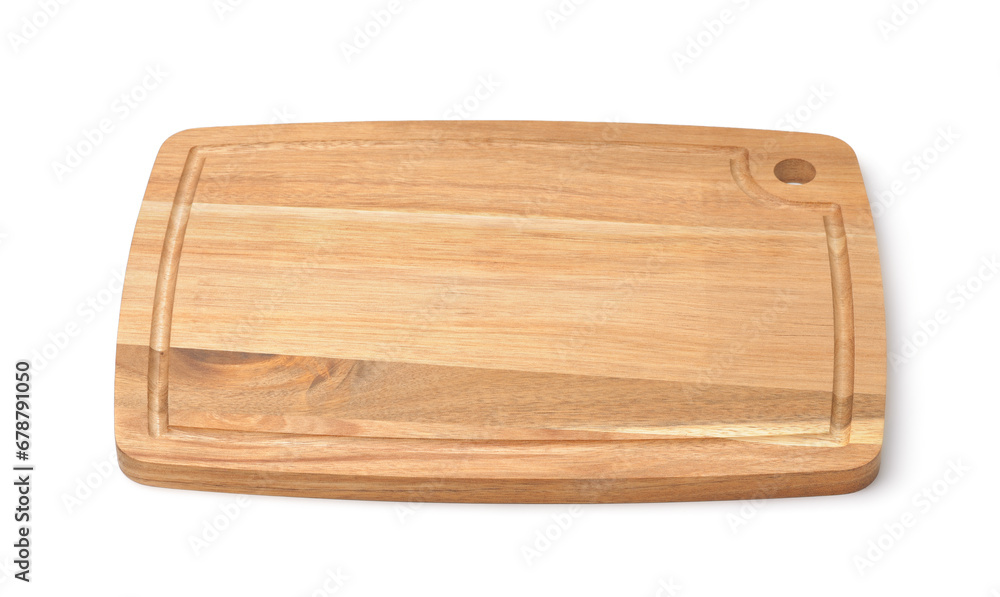 Empty wood cutting board with juice groove Empty wood cutting board with juice groove