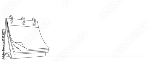 desk calendar line art style. new year and valentine vector elements