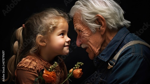 A grandparent with a grandchild