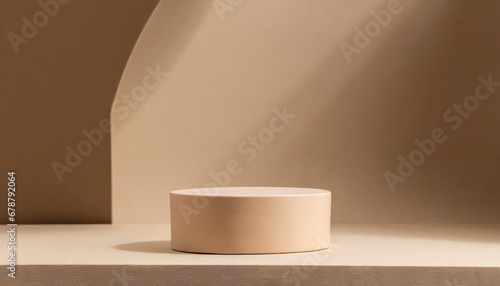 beige product podium stage cylinder shape design element photo