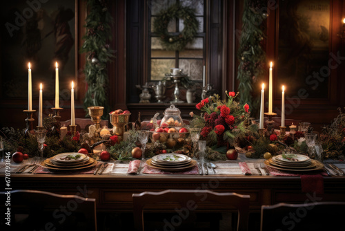 Christmas dinner table