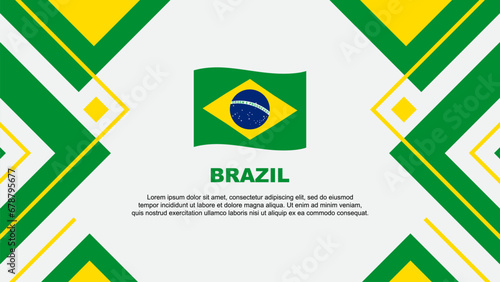 Brazil Flag Abstract Background Design Template. Brazil Independence Day Banner Wallpaper Vector Illustration. Brazil Illustration