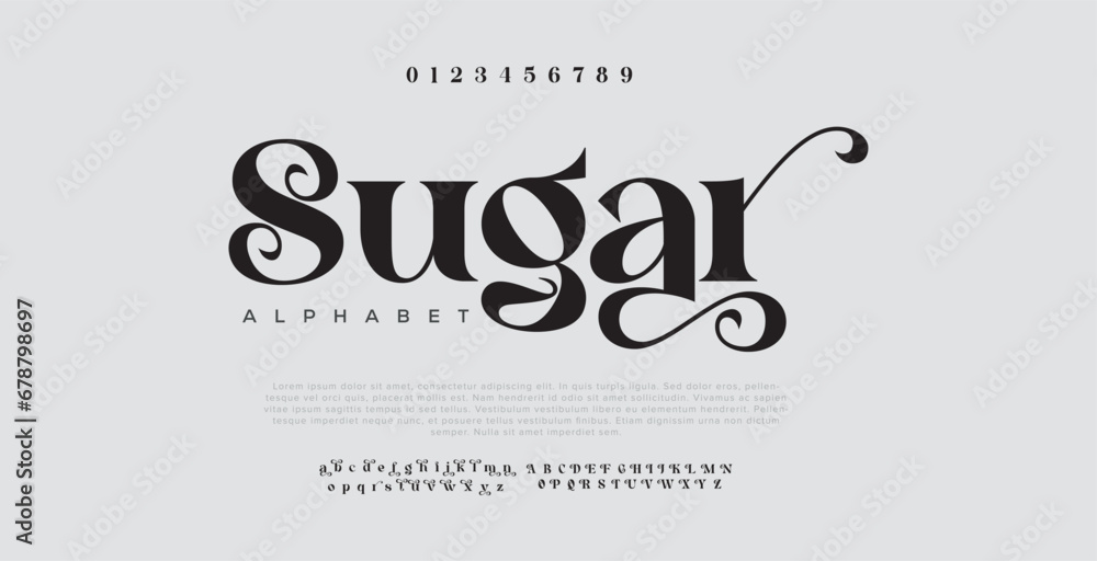 Sugar , modern urban alphabet fonts. Typography sport, technology, fashion, digital, future creative logo font. vector illustration