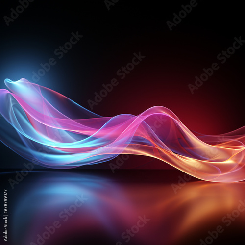 Thin line wavy abstract vector background