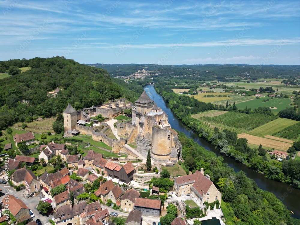 Castelnaud Dordogne France drone,aerial .