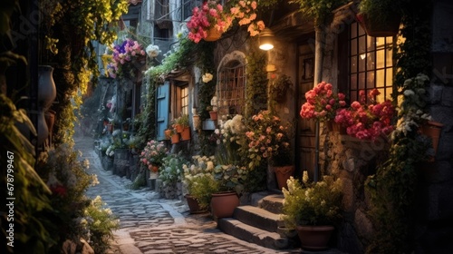 A narrow street in the old town