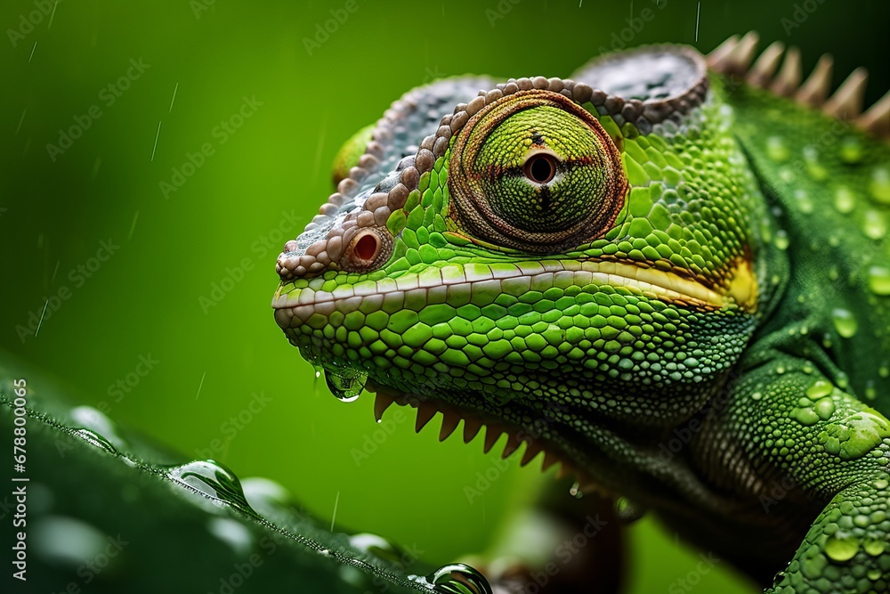 Chameleon in its natural habitat reflect the beauty and uniqueness of the diversity of nature