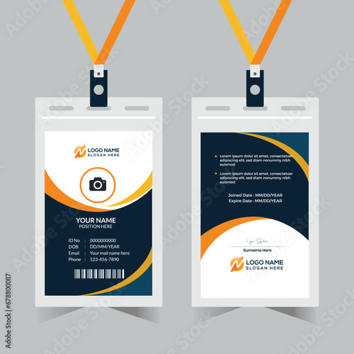 Modern and clean business id card template. professional id card design template. corporate modern business id card design template. Company employee id card template.