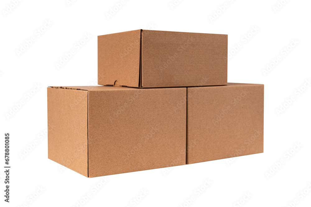 Parcel box or cardboard box isolated on white background. Parcel box or cardboard box isolated on white background.
