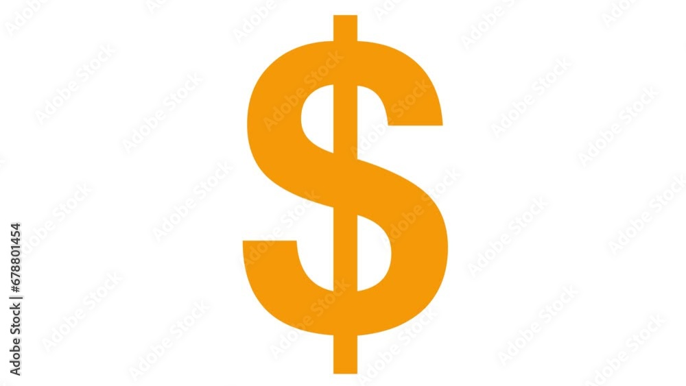 Animated orange icon of dollar. Flat symbol of currency. Concept of business, money, finance. Flat vector illustration isolated on white background. Animated orange icon of dollar. Flat symbol of currency. Concept of business, money, finance. Flat vector illustration isolated on white background.