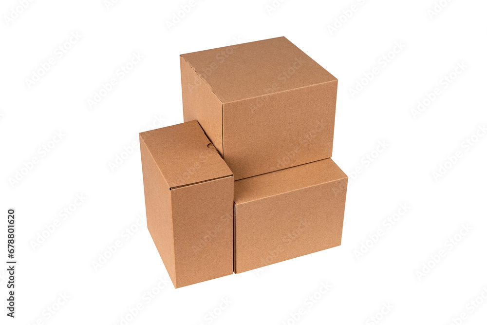 Parcel box or cardboard box isolated on white background. Parcel box or cardboard box isolated on white background.
