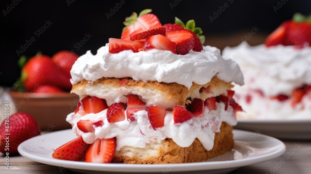 A close up of a plate of food with strawberries.