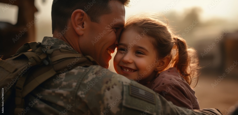 Patriotic soldier shares emotional hug with his daughter after returning home from serving his country