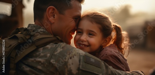 Patriotic soldier shares emotional hug with his daughter after returning home from serving his country