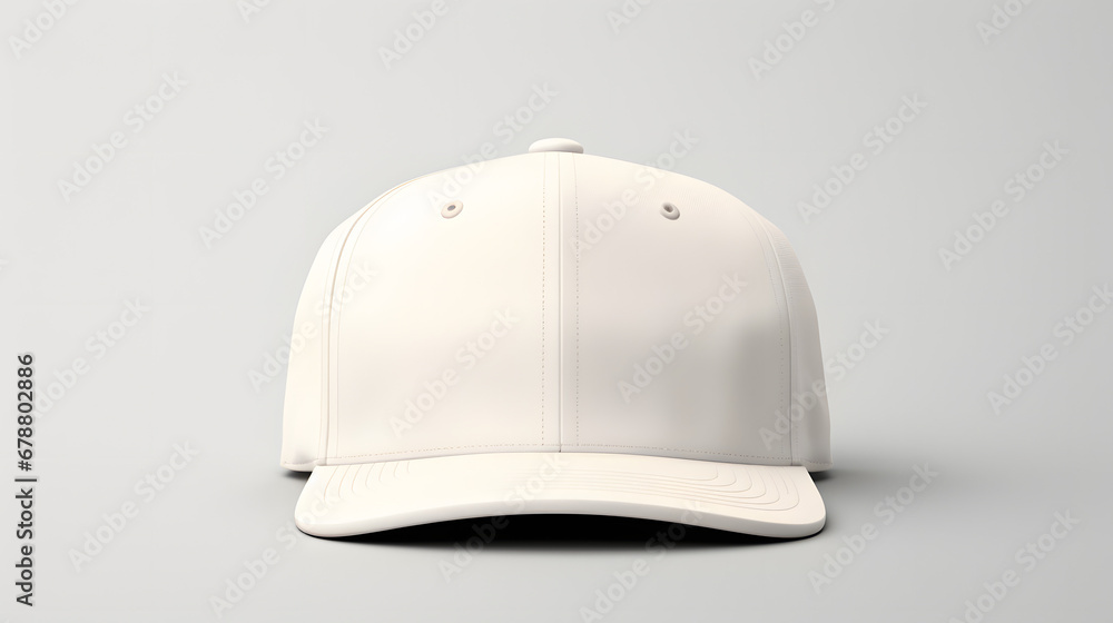 Blank white snapback hat mockup on plain background - obrazy, fototapety, plakaty 