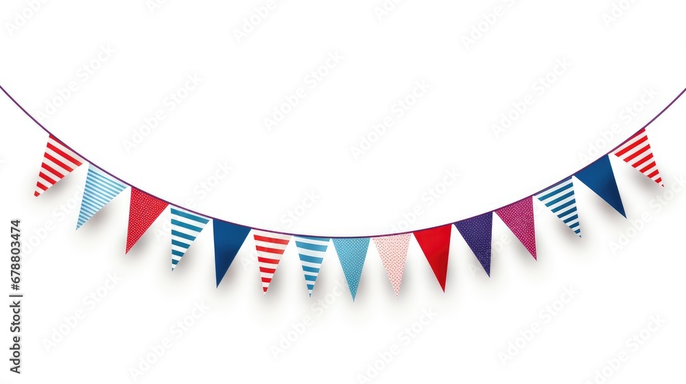 Obraz premium Festive colorful flag garlands illustration.