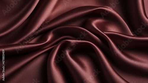 Smooth elegant burgundy silk or satin luxury cloth texture can use as abstract background. Luxurious background design. Ai Generative
