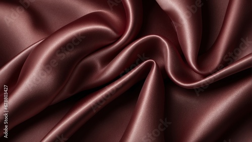 Smooth elegant burgundy silk or satin luxury cloth texture can use as abstract background. Luxurious background design. Ai Generative