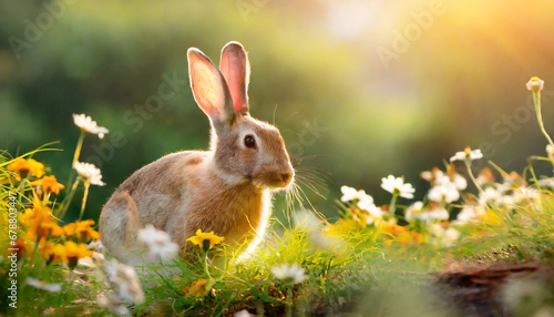 a banner photo of a rabbit in nature