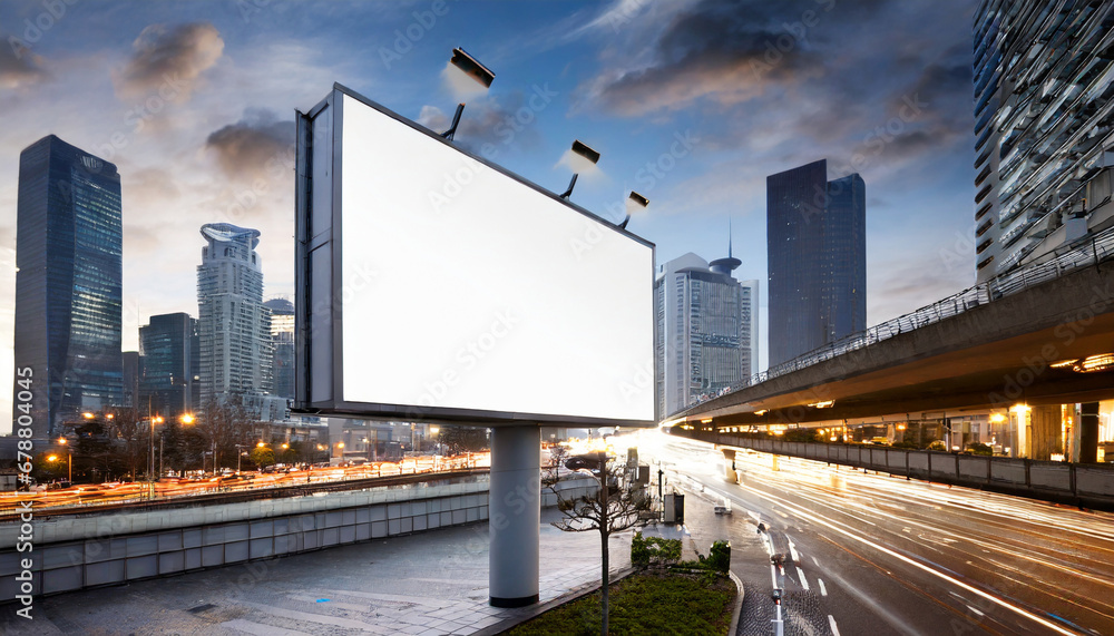 blank billboard in urban setting generative ai