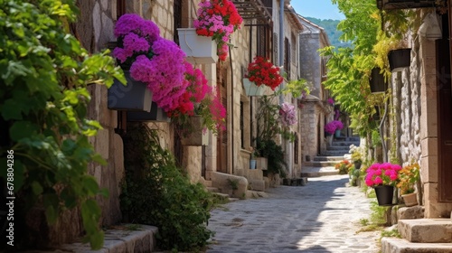 A narrow street in the old town