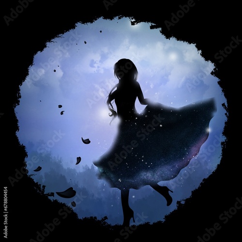 Running through life. Silhouette art