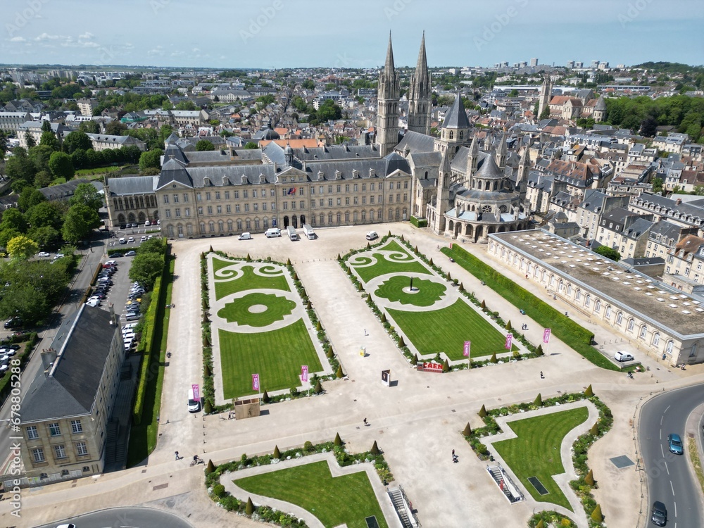 City centre Caen Normandy France drone,aerial