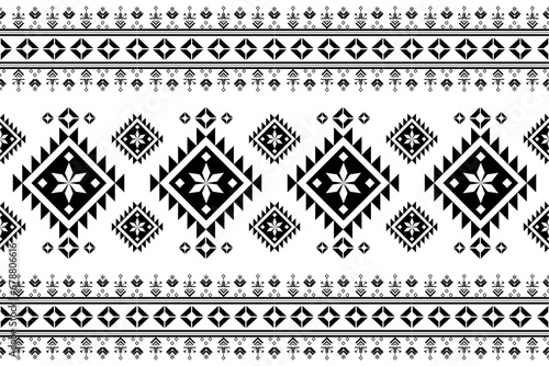 Seamless pattern, Navajo tribe. Native American ornaments, Southwestern national decorating style, Mexican blankets, rugs, sarongs, dresses, curtains, pillows and shawls. White background. photo