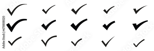 Check mark icons set. Check marks symbol. Simple check mark. Checklist symbols. photo