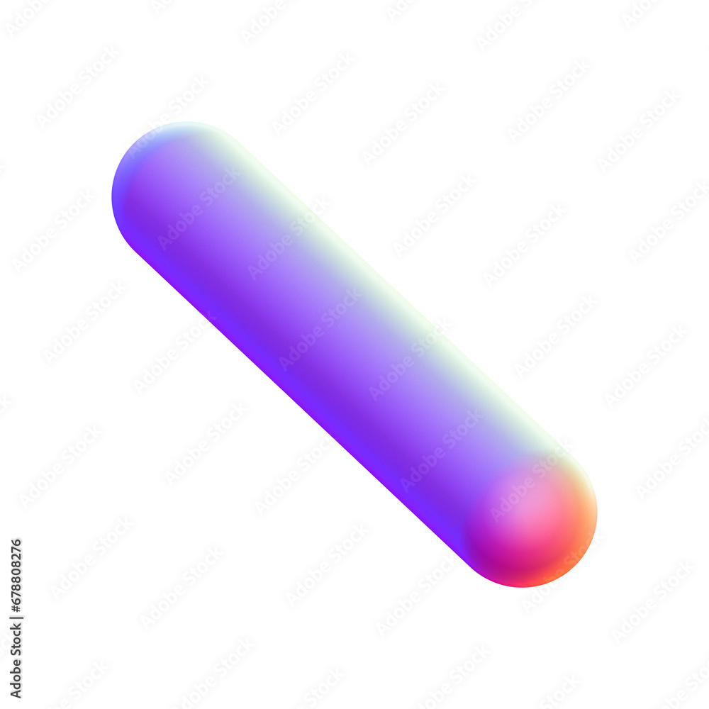 Holographic 3D shape isolated on a transparent background. Trendy abstract geometric design element in purple and pink colors. Holographic 3D shape isolated on a transparent background. Trendy abstract geometric design element in purple and pink colors.
