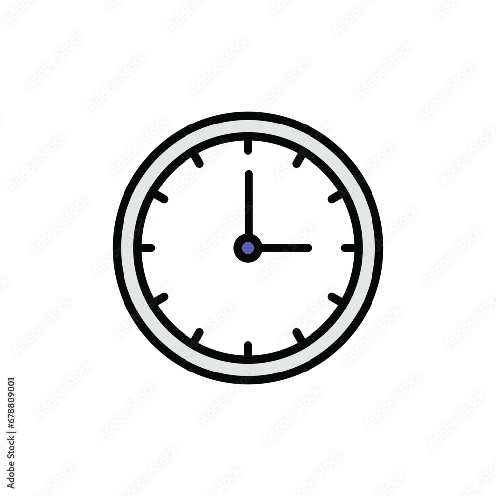 Clock icon design with white background stock illustration Clock icon design with white background stock illustration