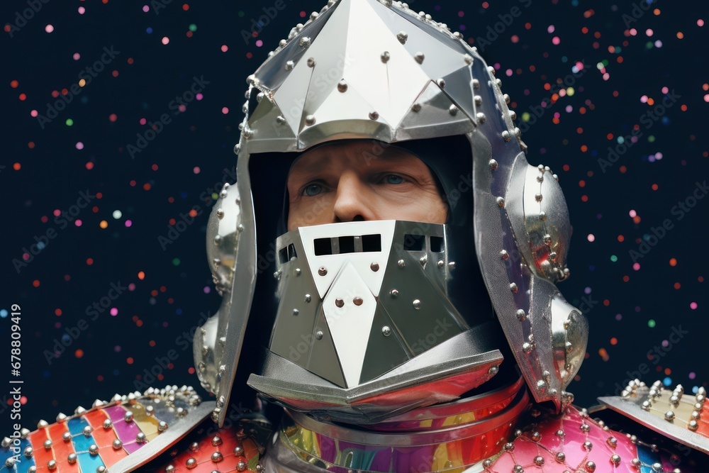 artistic portrait of a imaginary knight wearing very strange helmet artistic portrait of a imaginary knight wearing very strange helmet