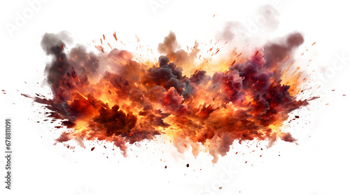 Explosions isolated on transparent background