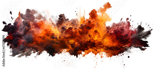 Explosions isolated on transparent background photo