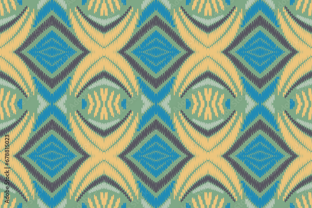 Ikat Drawing or Modern Native Thai Ikat Pattern. Geometric Ethnic Background for Pattern Seamless Design or Wallpaper. Ikat Drawing or Modern Native Thai Ikat Pattern. Geometric Ethnic Background for Pattern Seamless Design or Wallpaper.