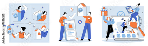 Business Association. Vector illustration. Successful businesses instill trust among their customers and partners Choosing right occupation aligns personal interests with professional growth