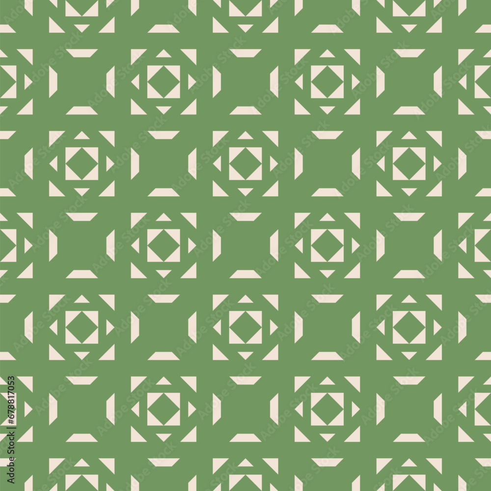 Abstract geometric seamless pattern: floral ethnic motifs in retro ...