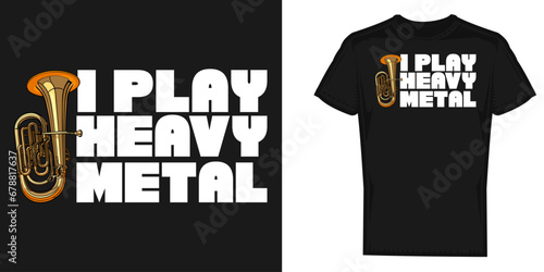 Baritone Euphonium player funny t-shirt design vector photo