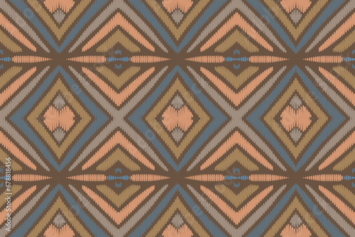 Ethnic abstract ikat art. Aztec ornament print. geometric ethnic pattern seamless color oriental. Design for background ,curtain, carpet, wallpaper, clothing, wrapping, Batik, vector illustration. 