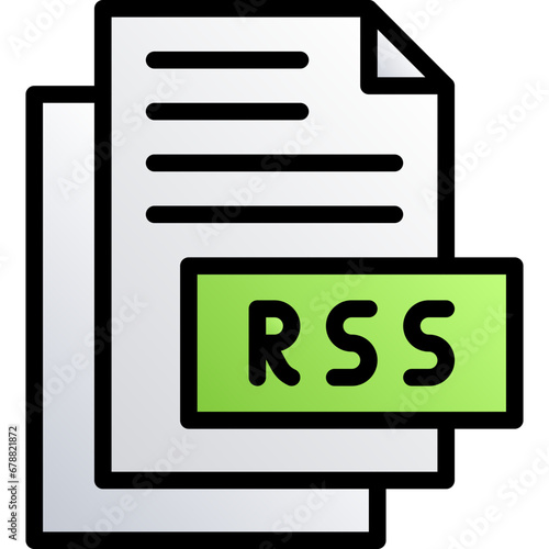 Rss vector line icon .svg