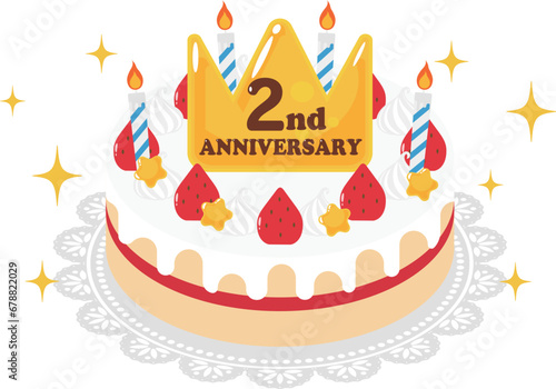 2周年記念のホールケーキ
