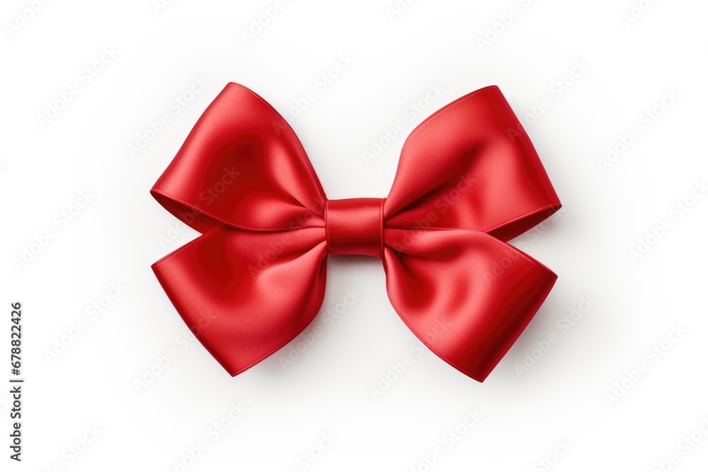 A red bow on a white background