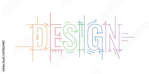 design word technical drawing. design logo